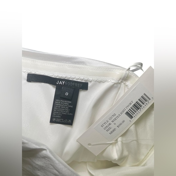 Jay Godfrey White Strapless Asymmetrical Ruffle Jumpsuit NWT Size 0 | Bridal Sho - Picture 7 of 7